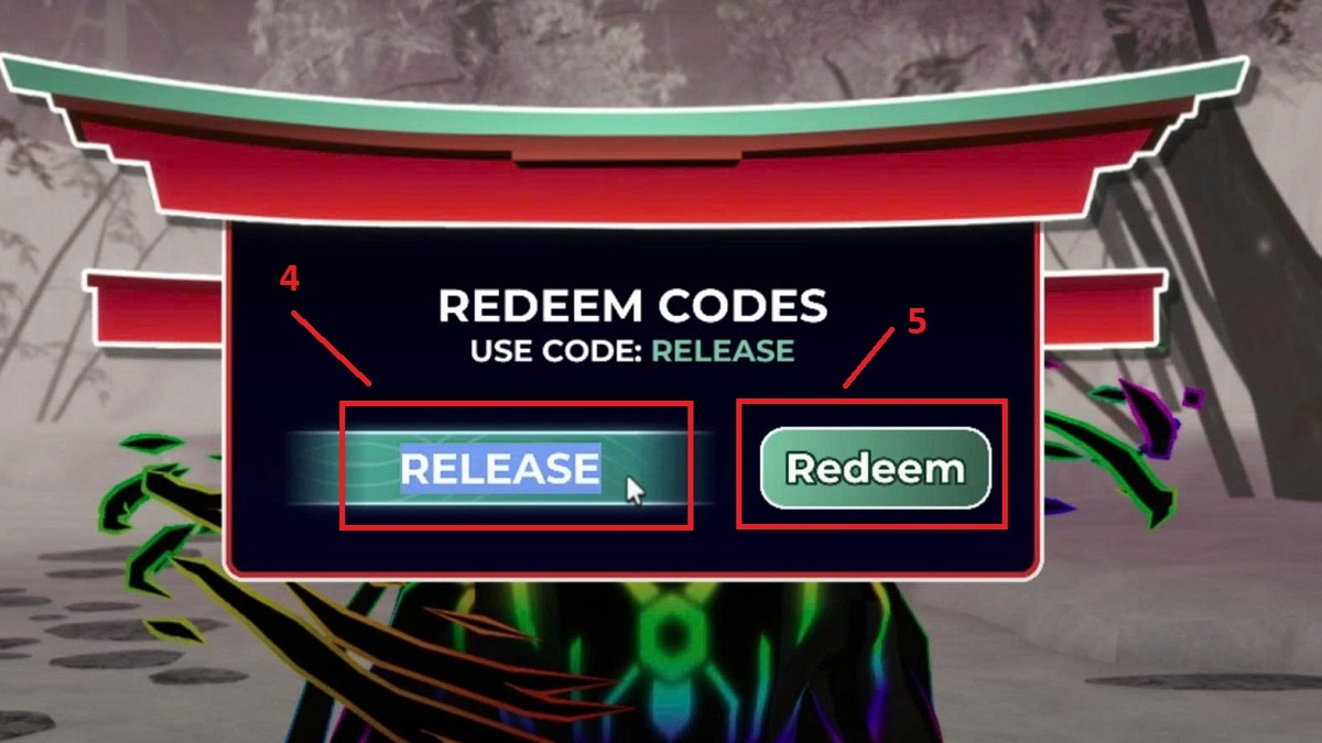 Nhập mã code Mugen Roblox và nhấn chọn “Redeem”
