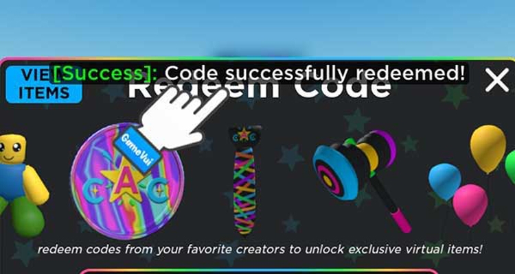 Màn hình sẽ hiển thị thông báo “Success: Code successfully redeemed”