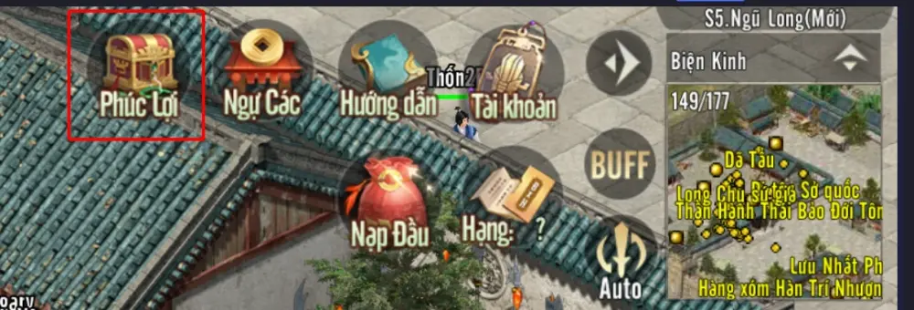 Chọn vào mục Phúc Lợi