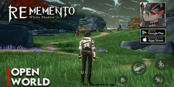 Ảnh game RPG thế giới mở "ReMemento White Shadow" với nhân vật đứng giữa đồng cỏ