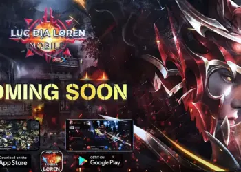 Hình ảnh một nhân vật trong trang phục chiến đấu màu đỏ trong game code Lục Địa LORENCIA