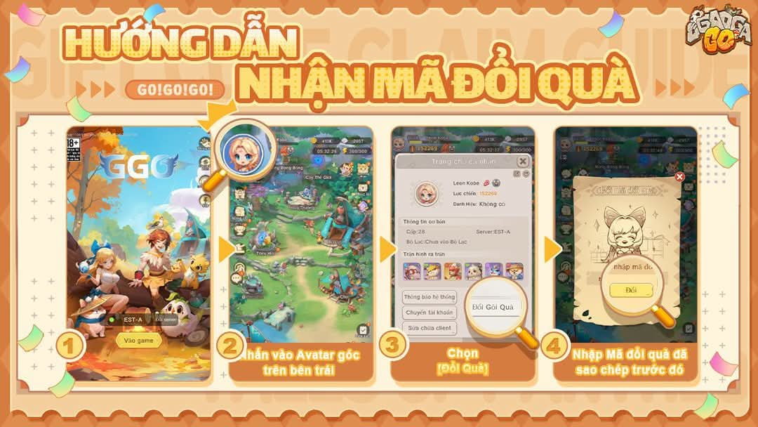 Hình ảnh hướng dẫn đổi quà trong Phiêu Lưu Ooga Ooga