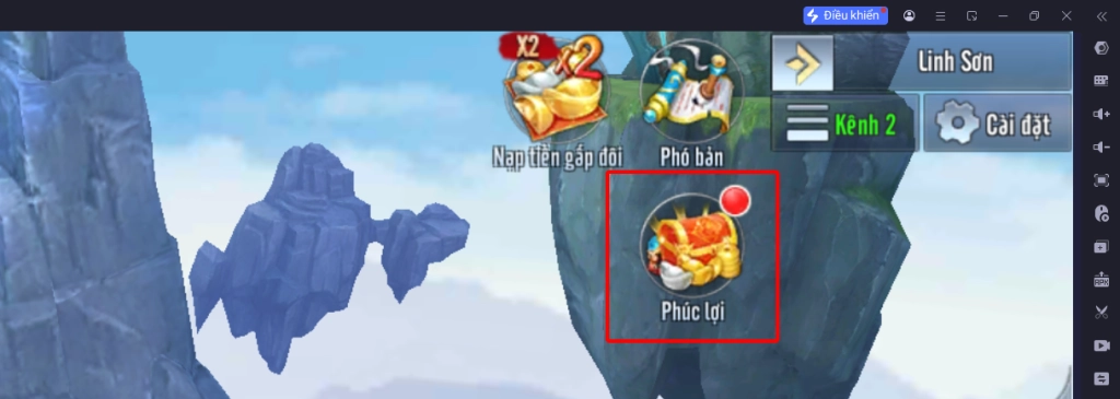 Bước 1: Người chơi đăng nhập vào game và quan sát giao diện chính, sau đó nhấn vào biểu tượng Phúc Lợi