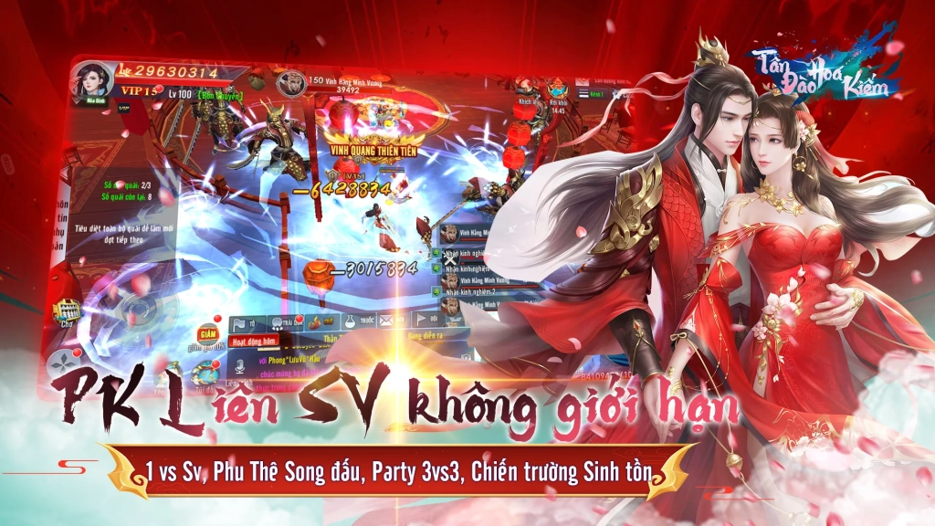 Tính năng PK liên server của game Tân Đào Hoa Kiếm với đồ họa tiên hiệp rực rỡ