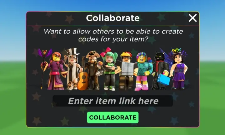 Hình ảnh Collaborate của Roblox cho phép người chơi khác tạo mã code