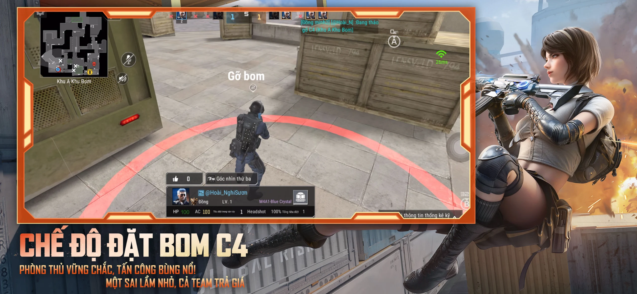 Chế độ đặt bom C4 trong game Crossfire: Legends