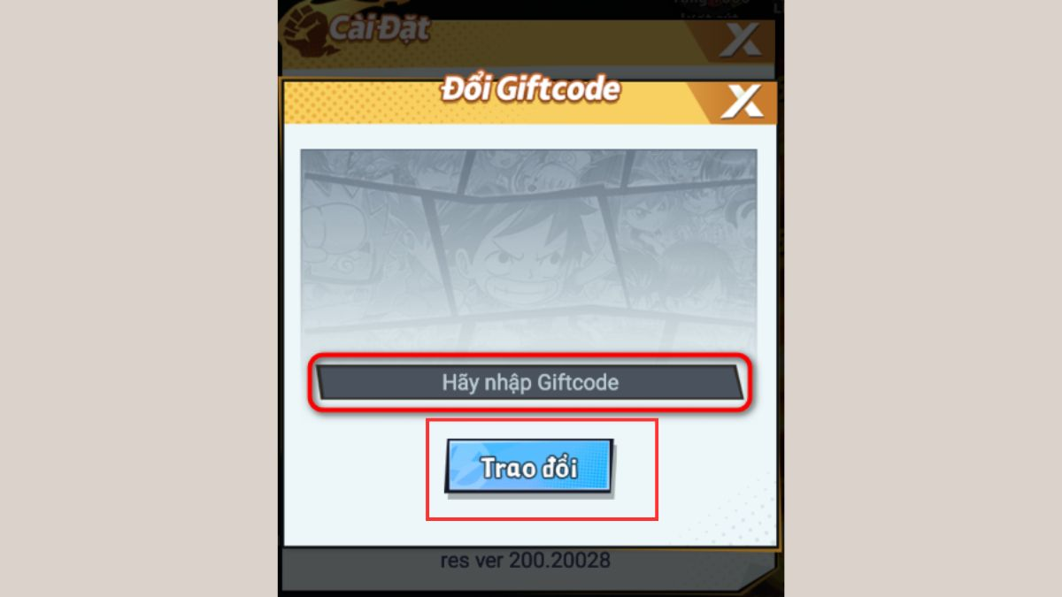 Bước 3: Người chơi nhập chính xác code Đầu To Tới Đây, kiểm tra kỹ ký tự rồi nhấn Trao Đổi. Nếu mã hợp lệ, phần thưởng sẽ được gửi trực tiếp vào tài khoản ngay lập tức