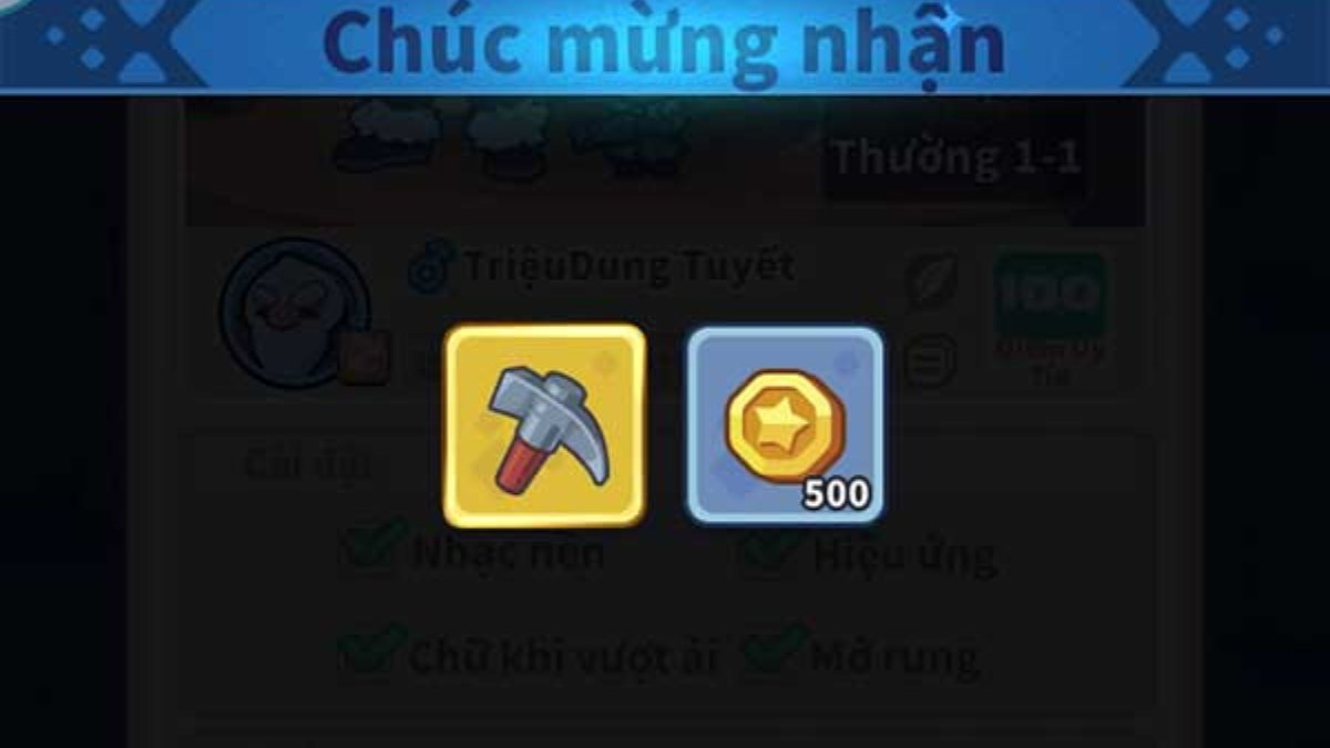 Nếu nhập mã code thành công thì màn hình sẽ hiển thị chúc mừng