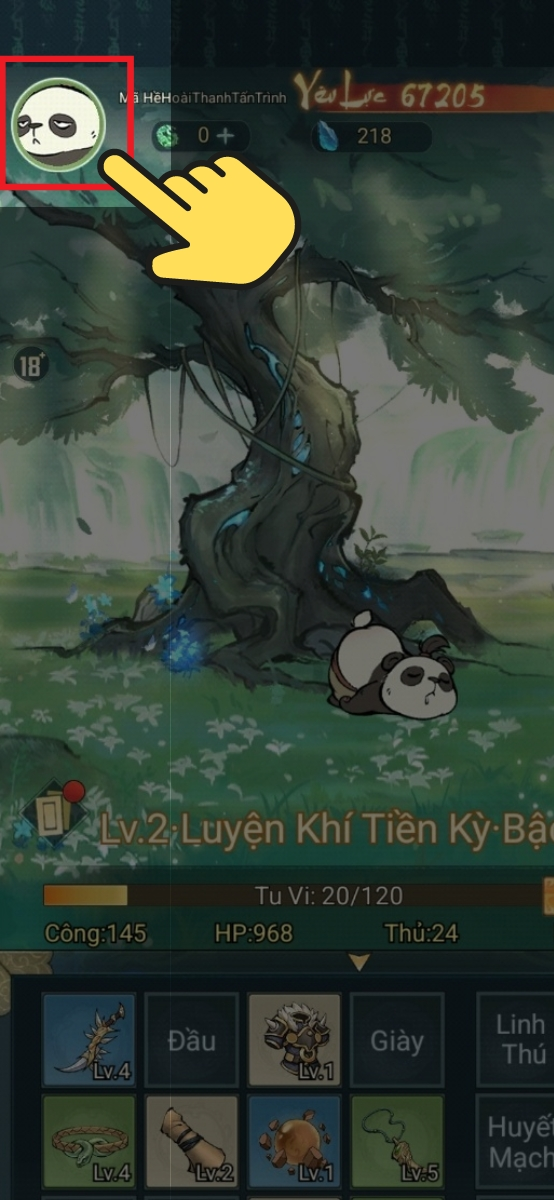 Bước 1 chọn Avatar của game thủ ở góc bên trái màn hình.