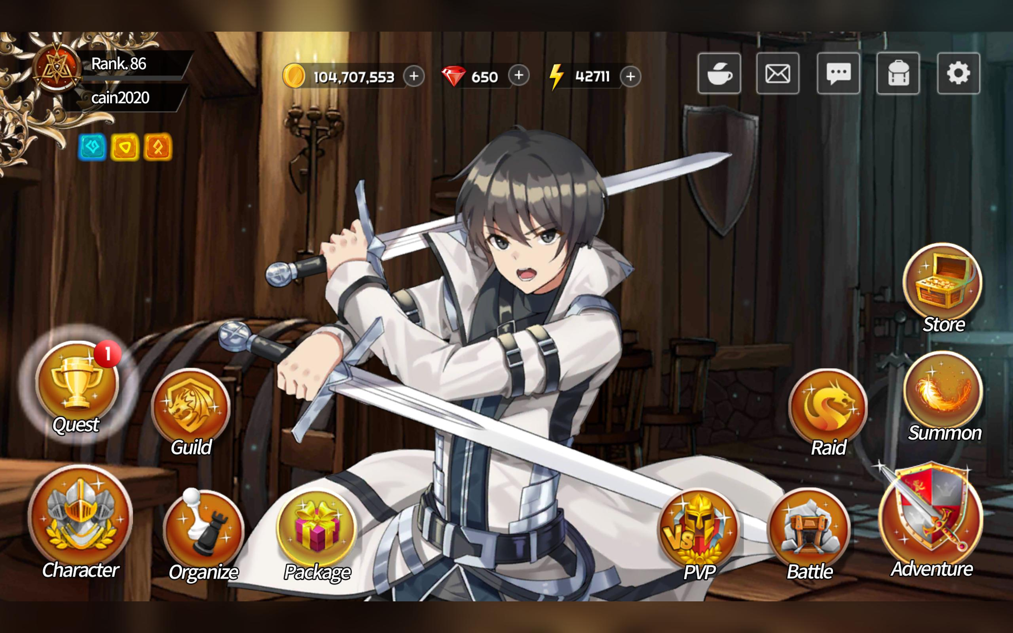 Game thủ sẽ đóng vai Kiếm sư chiến đấu bảo vệ thế giới trong game Sword Master Story
