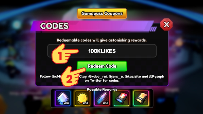 Bước 2 nhập code và nhấn “Redeem Code”