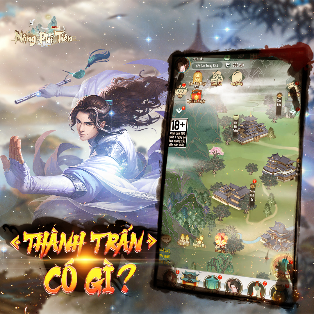 Tựa game Mộng Phi Tiên nổi bật với lối chơi AFK