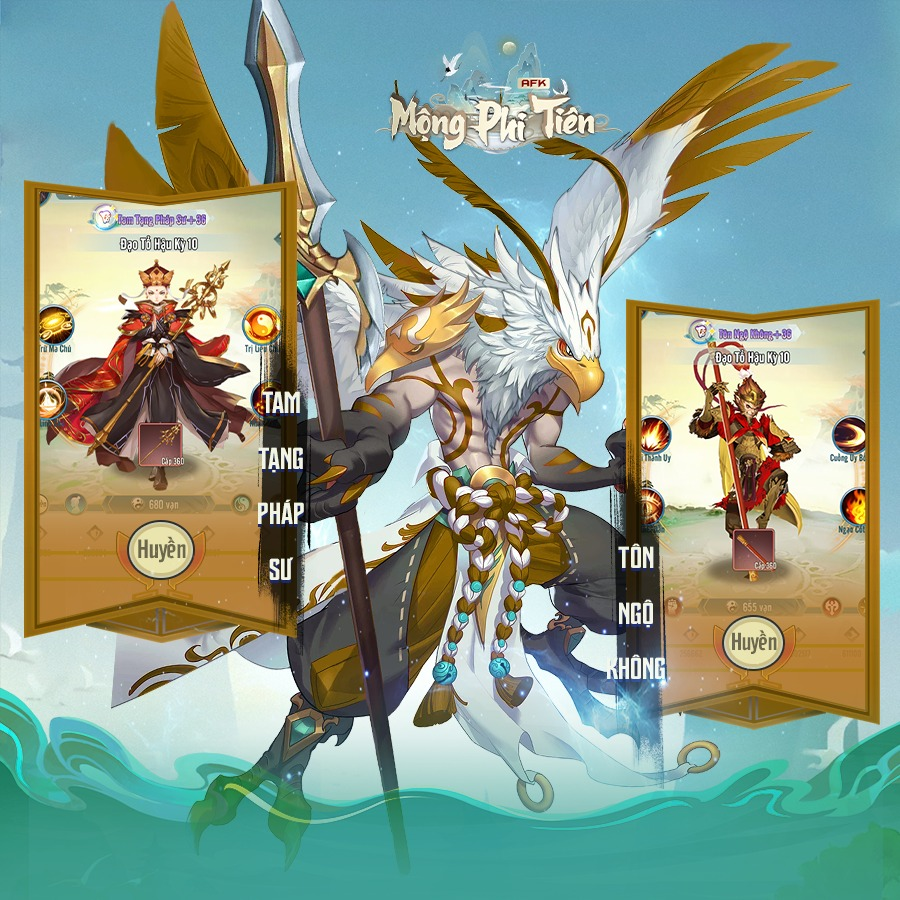 Nhân vật game với đồ họa 2D trong Mộng Phi Tiên