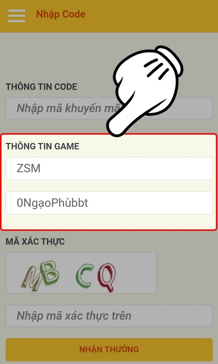 Người chơi lựa chọn đúng nhân vật muốn nhận quà