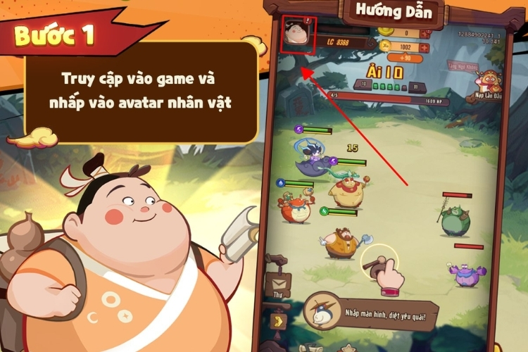 Nhấn vào biểu tượng Avatar nhân vật ở góc trên bên trái màn hình