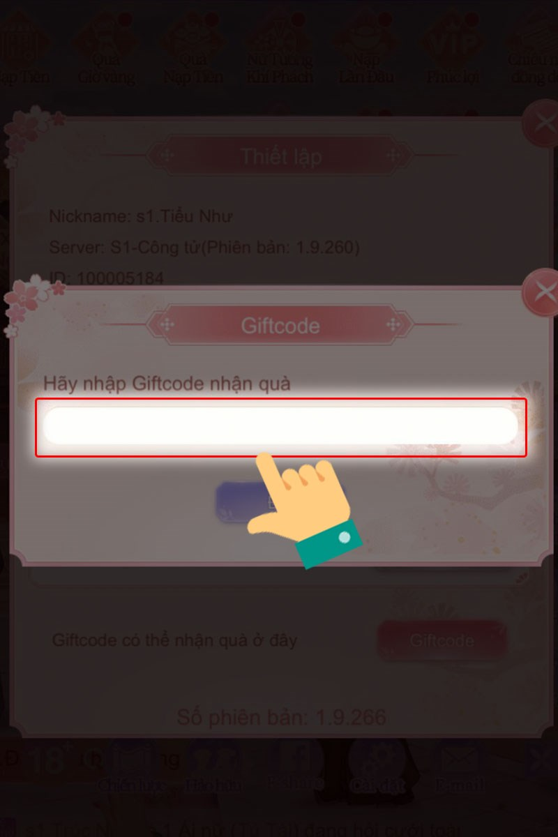 Bước 4 nhập code vào ô và nhấn chọn “Đổi”