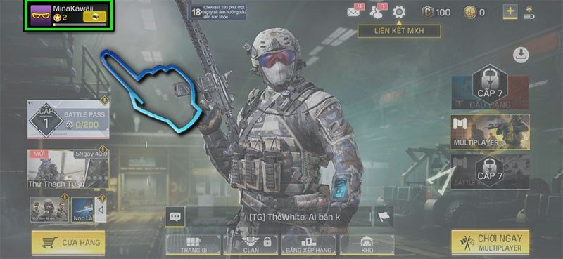 Bước 1 nhấn chọn Avatar game thủ
