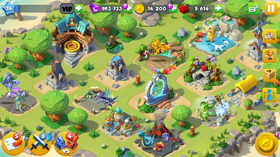 Dragon Mania Legends là tựa game mô phỏng nuôi rồng kết hợp chiến đấu