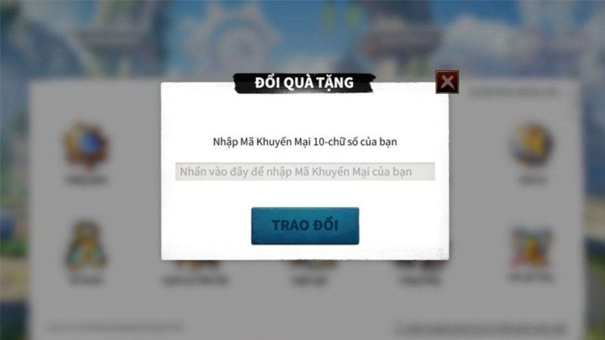 Nhập chính xác mã code Call of Dragons và nhấn nút Trao đổi