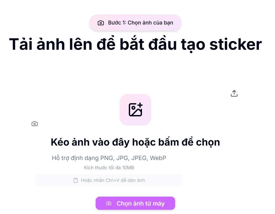 Chọn ảnh muốn tạo sticker sau đó kéo/thả vào thanh công cụ