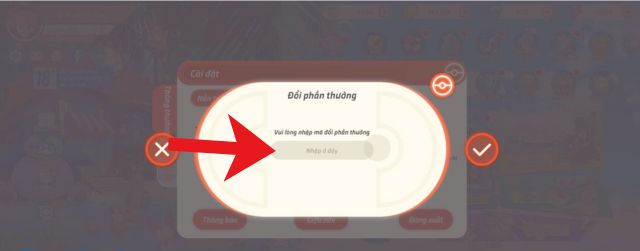 Nhập mã code Thần Thú Origin vào ô trống và nhấn vào Dấu tích