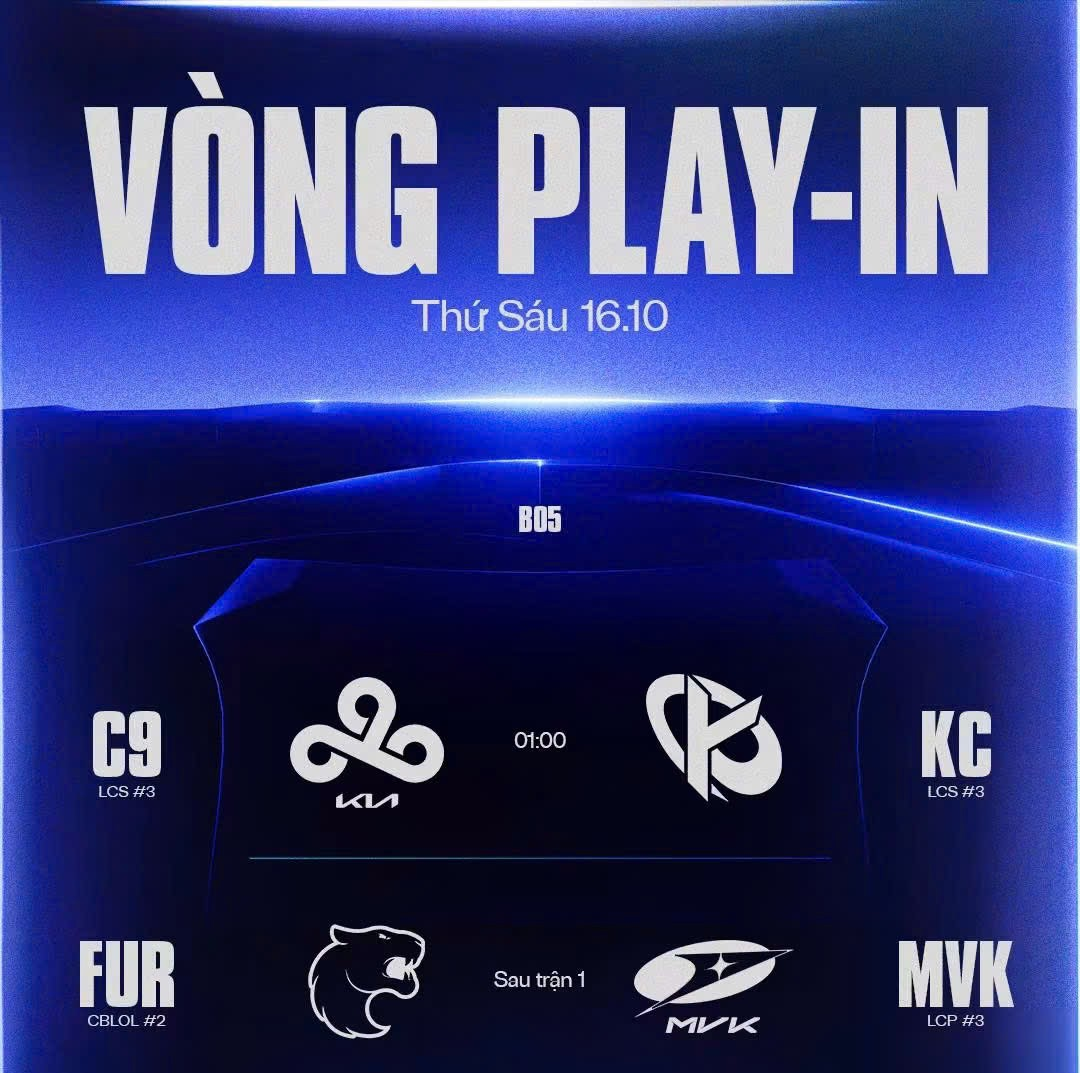 Lịch thi đấu vòng Play-In ngày 16/10